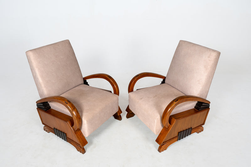 A Pair of Indian Art Deco Lounge Chairs