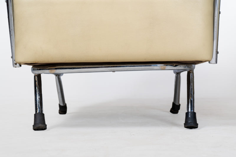 A Pair of Indian Art Deco Chairs with Chrome Frames