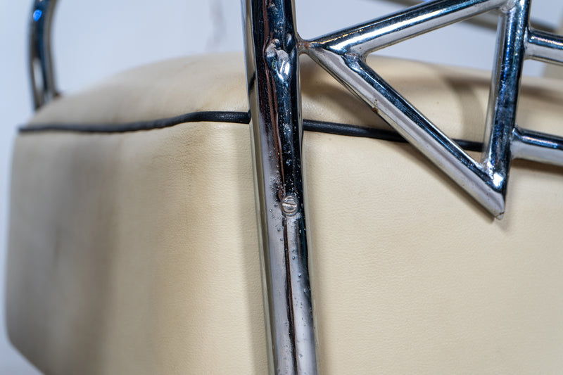 A Pair of Indian Art Deco Chairs with Chrome Frames