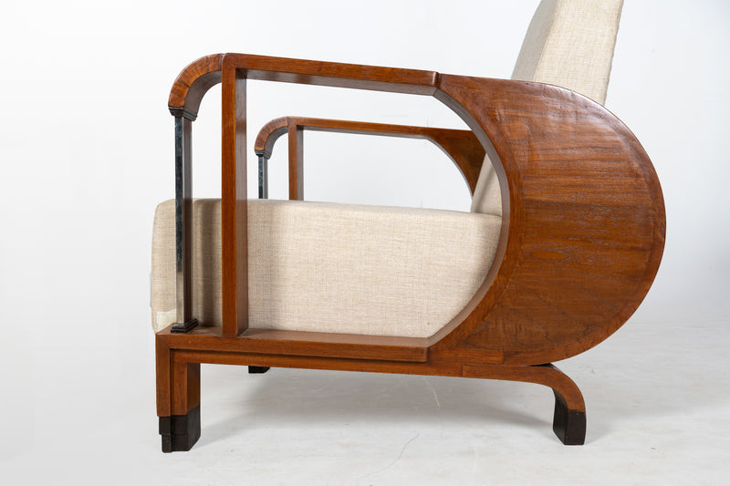 A Pair of Indian Art Deco Club Chairs