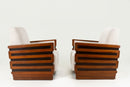 A Pair of Indian Art Deco Chairs with Zig-Zag Frame