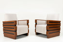 A Pair of Indian Art Deco Chairs with Zig-Zag Frame