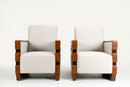 A Pair of Indian Art Deco Chairs with Zig-Zag Frame