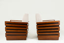 A Pair of Indian Art Deco Chairs with Zig-Zag Frame