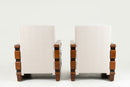 A Pair of Indian Art Deco Chairs with Zig-Zag Frame