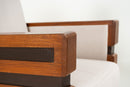 A Pair of Indian Art Deco Chairs with Zig-Zag Frame