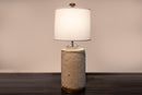 A Papermache Cylindrical Vase Lamp