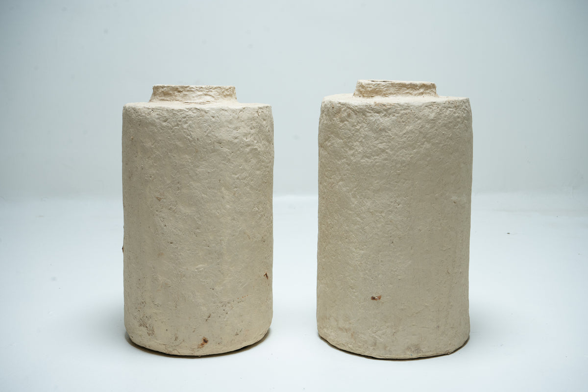 A Papermache Cylindrical Vase