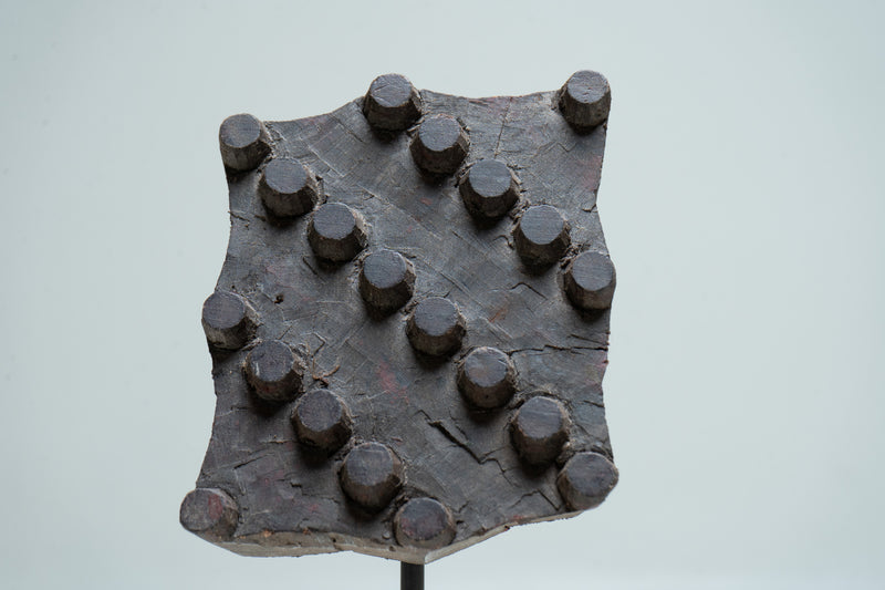 A Set of 3 Indian Textile Print Blocks on Metal Stands