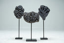 A Set of 3 Indian Textile Print Blocks on Metal Stands