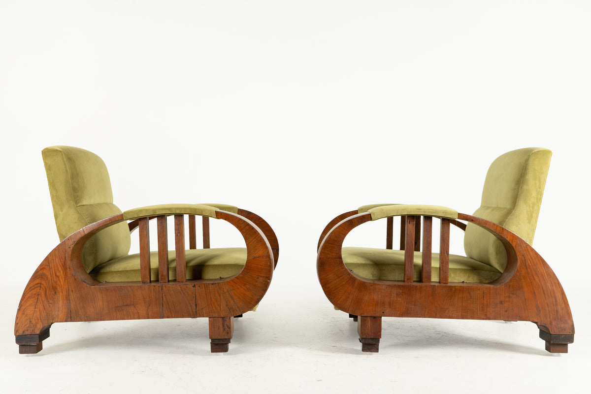 A Pair of Indian Art Deco Lounge Chairs