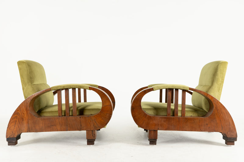 A Pair of Indian Art Deco Lounge Chairs