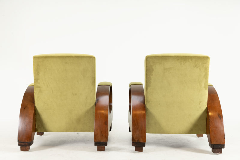 A Pair of Indian Art Deco Lounge Chairs