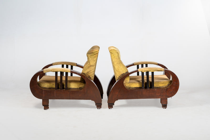 A Pair of Indian Art Deco Lounge Chairs