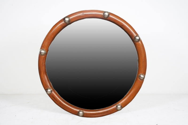 An Indian Art Deco Round Mirror
