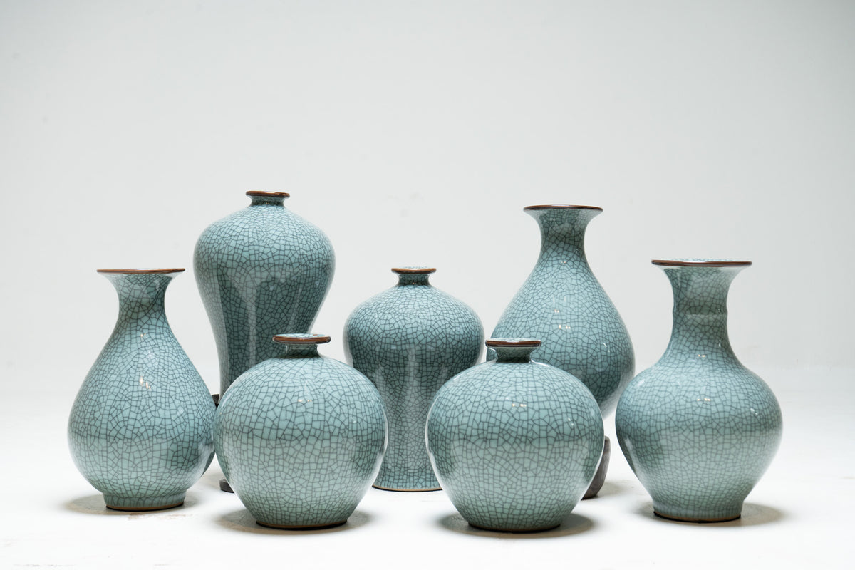 Porcelain Vase with Crackle Finish