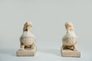A Pair of Small Pi-Xiu Marble Sculptures