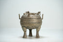 An Archaic Style Chinese Bronze Ritual Food Vessel and Cover (Ding)