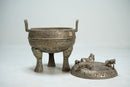 An Archaic Style Chinese Bronze Ritual Food Vessel and Cover (Ding)