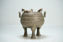 An Archaic Style Chinese Bronze Ritual Food Vessel and Cover (Ding)