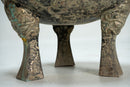 An Archaic Style Chinese Bronze Ritual Food Vessel and Cover (Ding)