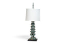 A Tall Chinese Bronze Pagoda Lamp