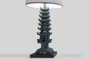 A Tall Chinese Bronze Pagoda Lamp