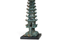 A Tall Chinese Bronze Pagoda Lamp