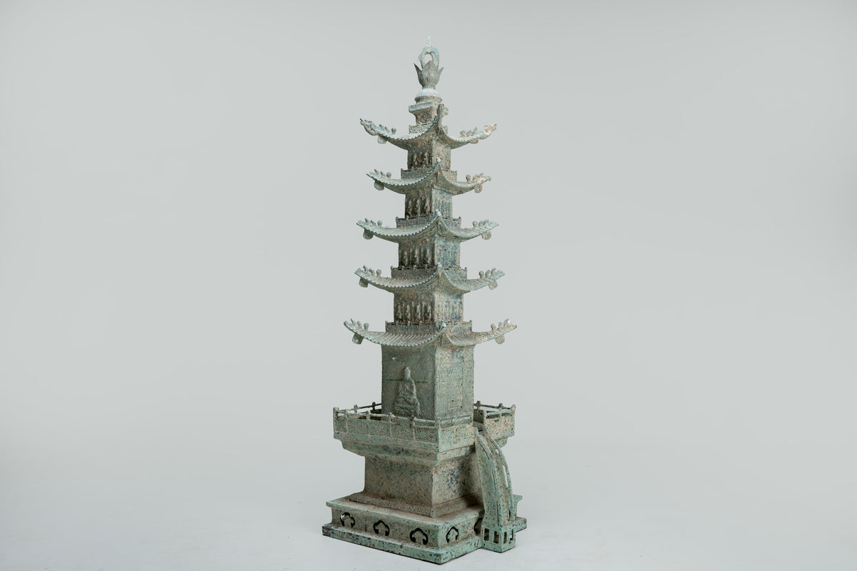 A Large Chinese Bronze Pagoda