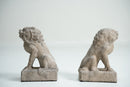 A Pair of Chinese Limestone Miniature Foo Dogs
