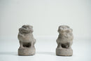 A Pair of Chinese Limestone Miniature Foo Dogs