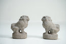A Pair of Chinese Limestone Miniature Foo Dogs