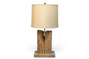 A Reclaimed Chinese Elm Roof Joist Table Lamp