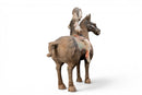 A Large Painted Pottery Equestrian Figure