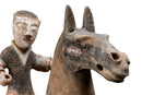 A Large Painted Pottery Equestrian Figure