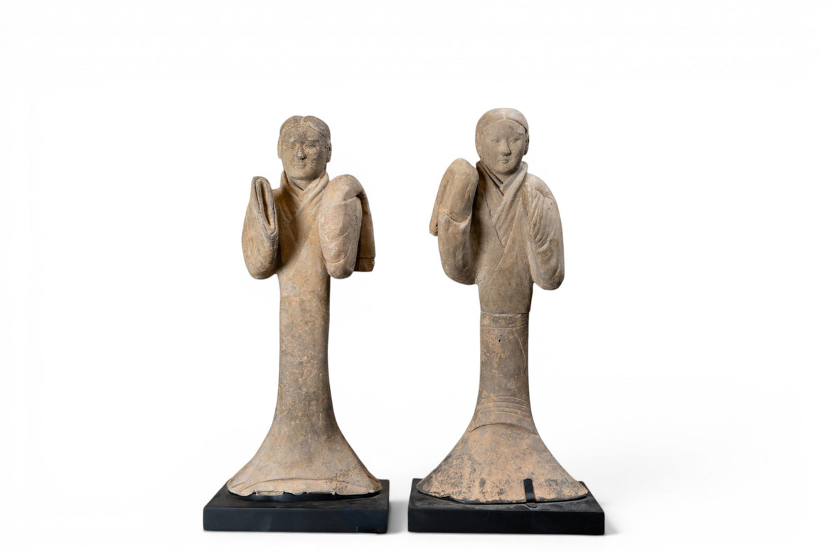 A Pair of  Pottery Sleeve-Tossing Dancers