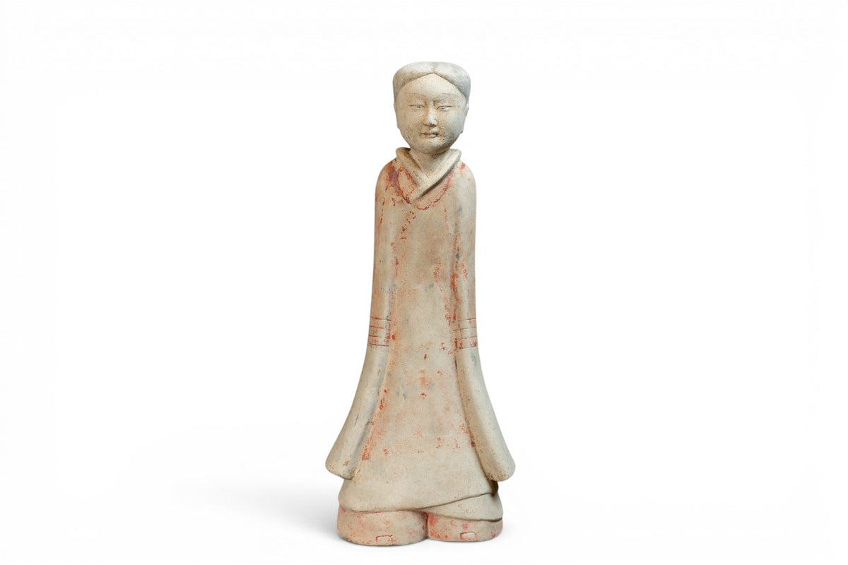 A Terracotta Figure of a Long Sleeved Dancer