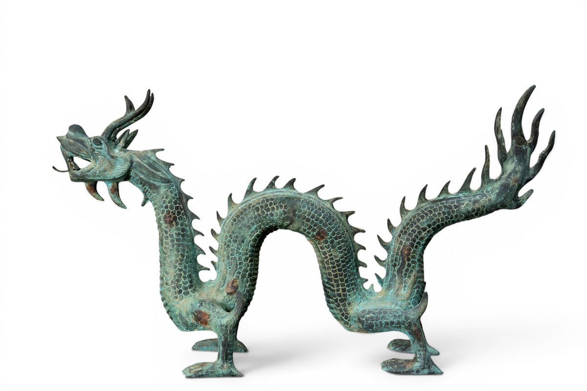 An Archaistic Bronze Dragon Sculpture
