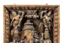 A Carved Wooden Panel of Ganesha