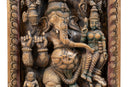 A Carved Wooden Panel of Ganesha