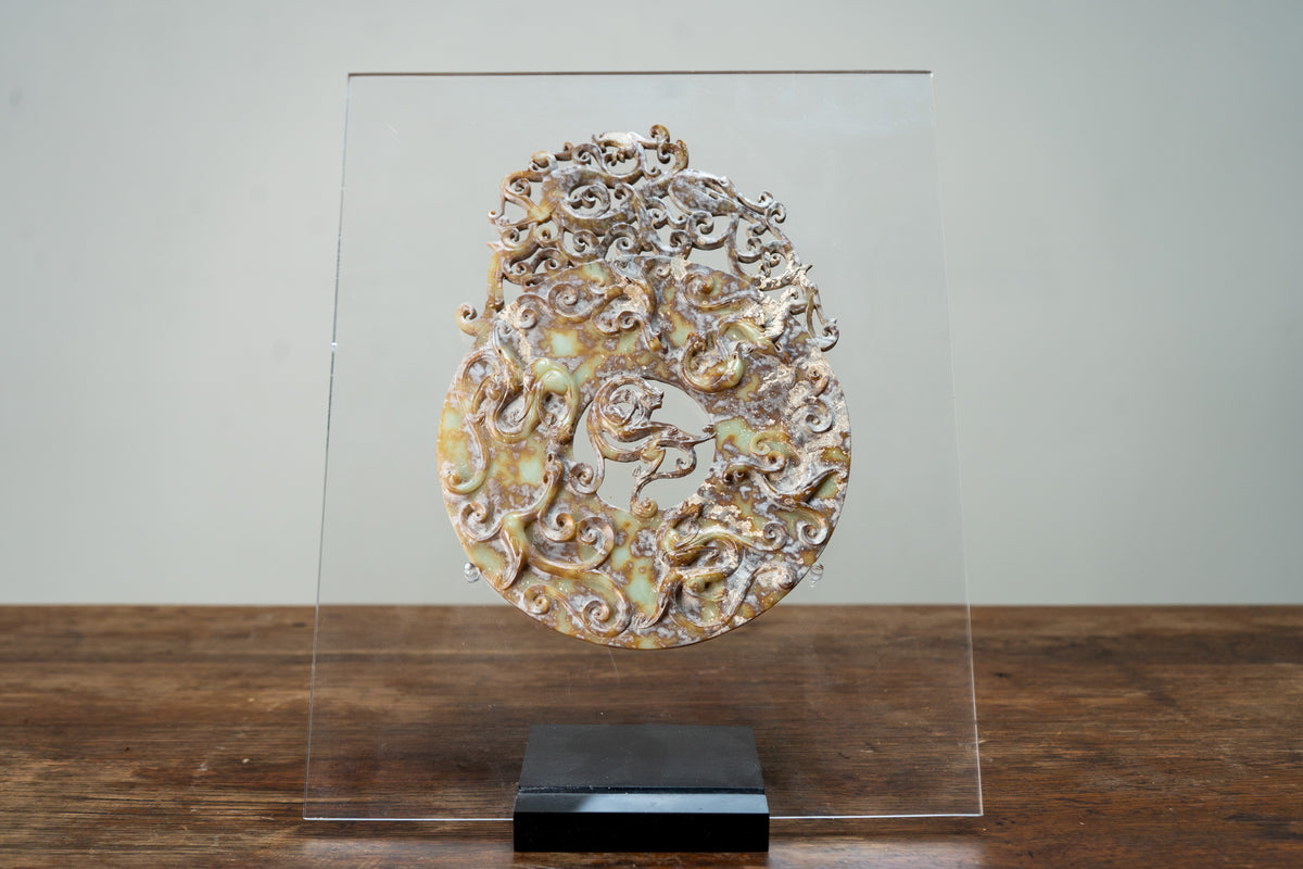 A Jade Bi Carved Disc