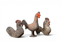 A Collection of Terracotta Roosters