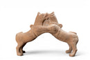 A Pottery Pair of Wrestling Fu Dogs