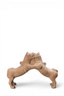 A Pottery Pair of Wrestling Fu Dogs