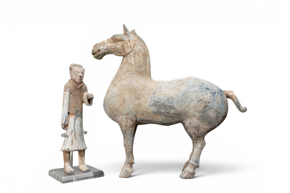 A Set of Chinese Pottery Horse and Rider