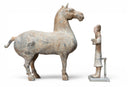 A Set of Han Dynasty Terracotta Horse and Groom