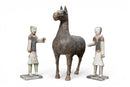 A Set of Han Dynasty Terracotta Horse and Grooms