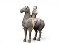 A Large Painted Pottery Equestrian Figure