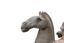 A Large Painted Pottery Equestrian Figure