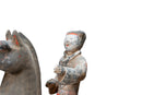 A Large Painted Pottery Equestrian Figure